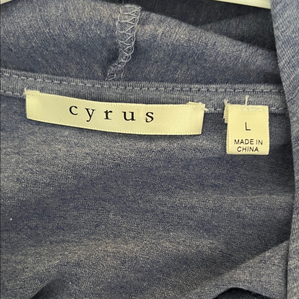 Cyrus Draped Open Front Cardigan in Denim Blue - Picture 4 of 5